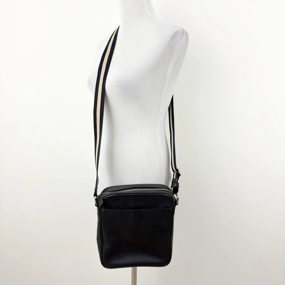 Coach Charles Flight Crossbody Messenger Bag Men's Midnight Leather